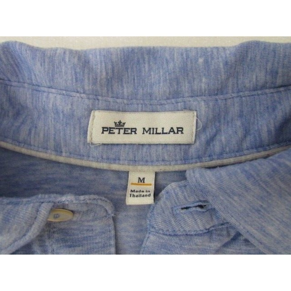 Peter Millar Comfort Stretch Blue Sz M Polo Golf Shirt - Picture 2 of 6